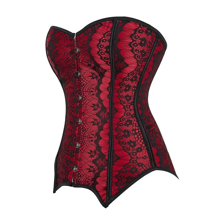 Damen Gothic Spitzen-Splice-Vollbrustkorsett