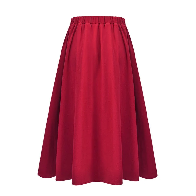 Drapierter Gothic-Rock mit hoher Taille für Damen