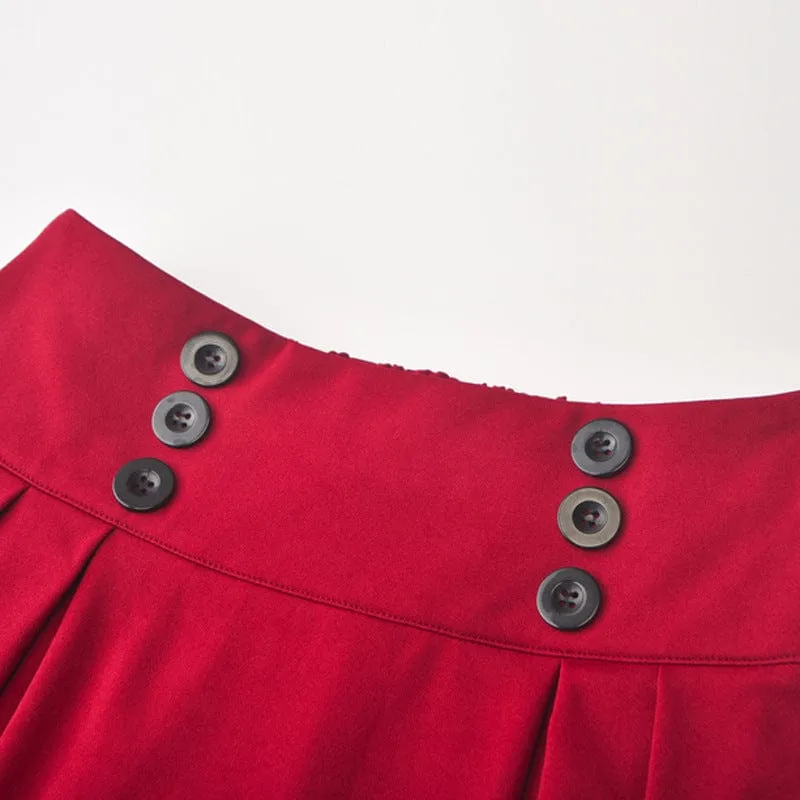 Drapierter Gothic-Rock mit hoher Taille für Damen