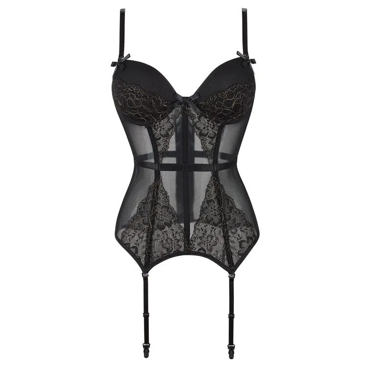 Damen Gothic Butterfly Lace Splice Vollbrustkorsett