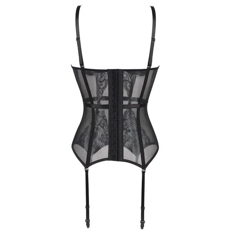 Damen Gothic Butterfly Lace Splice Vollbrustkorsett