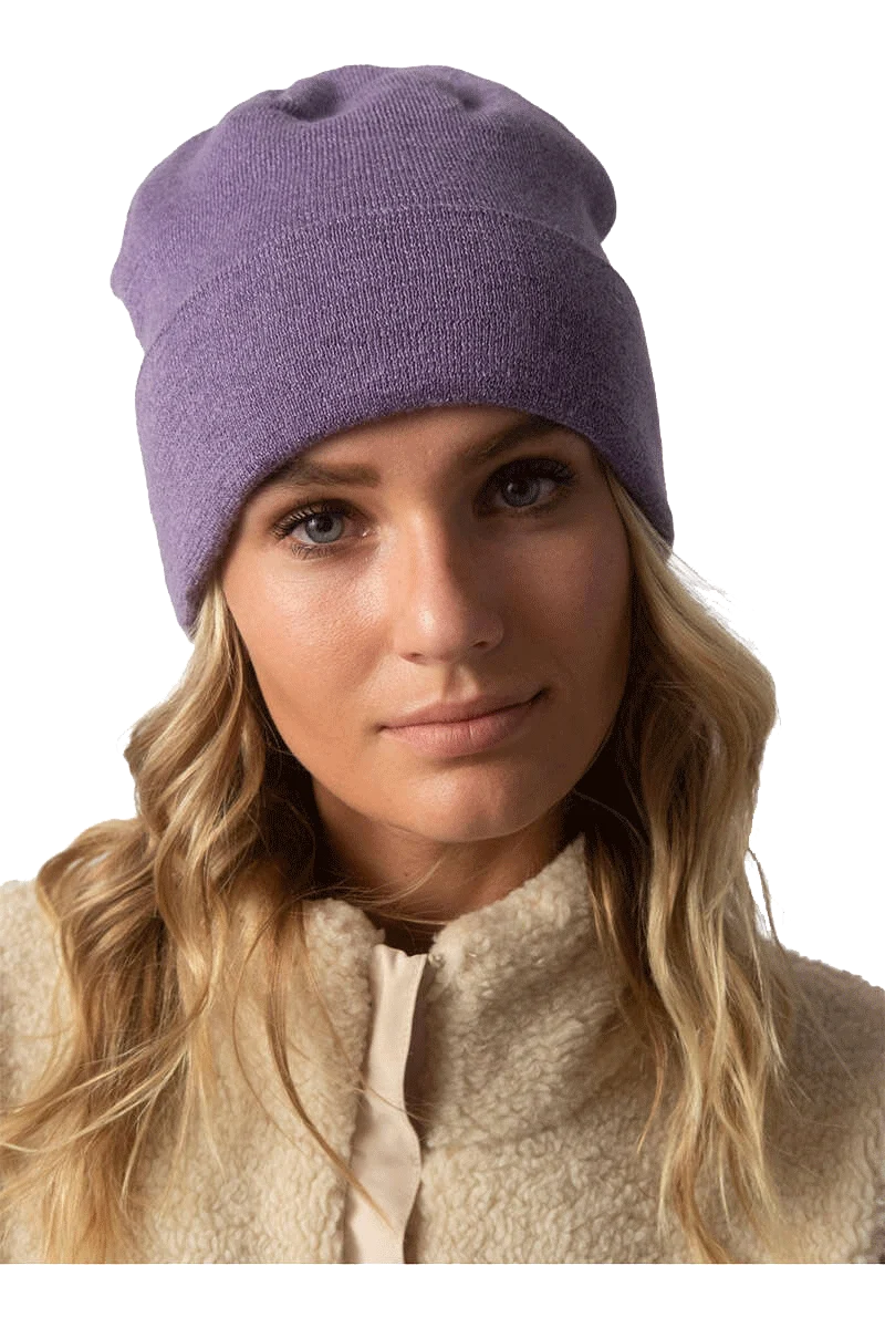 Beanie-Mütze mit kleinem Edelweiß-Lederpatch