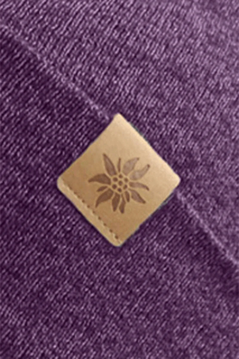 Beanie-Mütze mit kleinem Edelweiß-Lederpatch