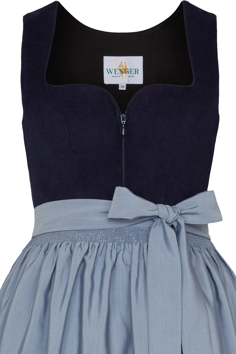 Dirndl lang Cord mit Herzausschnitt