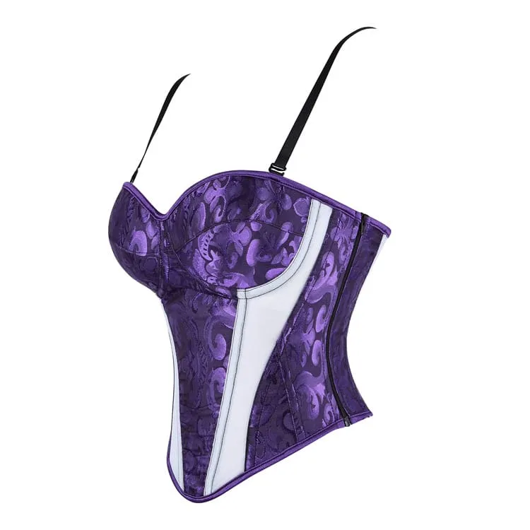 Gothic-Korsett für Damen mit floralem, zweifarbigem Muster und Überbrustumfang