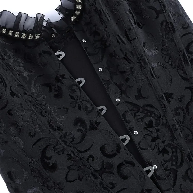 Gothic-Jacquard-Schnürkorsett für Damen mit Choker