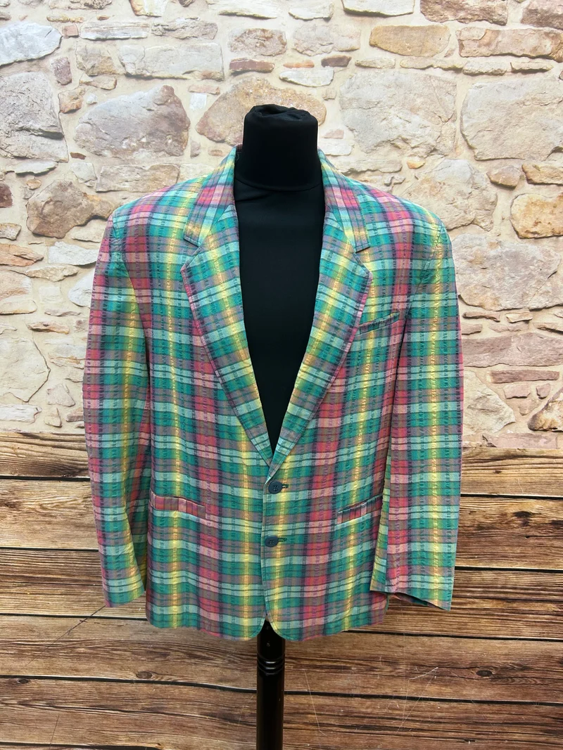 80er-Karo-Blazer Sakko Herren Gr. 50