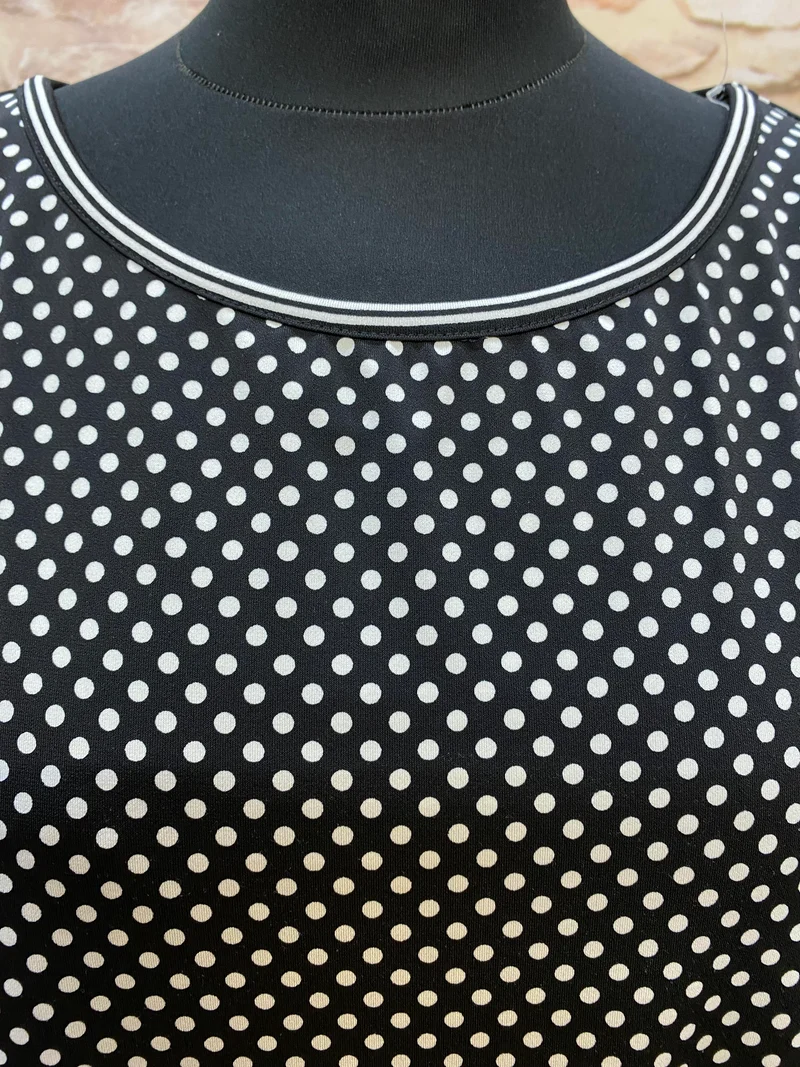 Schwarz‑weißes Punkte‑Kleid von Max Studio – Gr. S