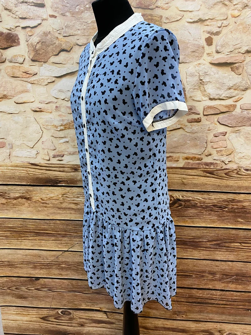Blaues Drop-Waist Kleid Gr. S im 20er Jahre Stil