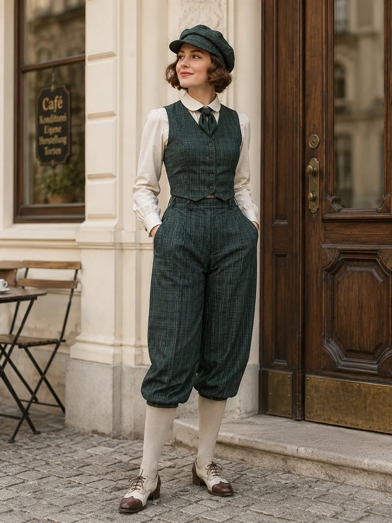 Knickerbocker Hose - Damen - kariert - Größe 36
