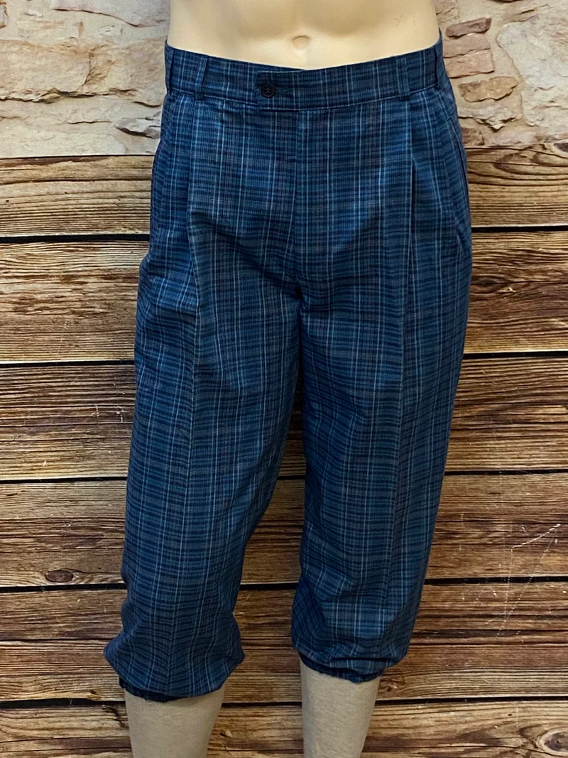 Knickerbocker Hose britischer 1920er-Jahre-Stil - Blau - kariert -Größe 50