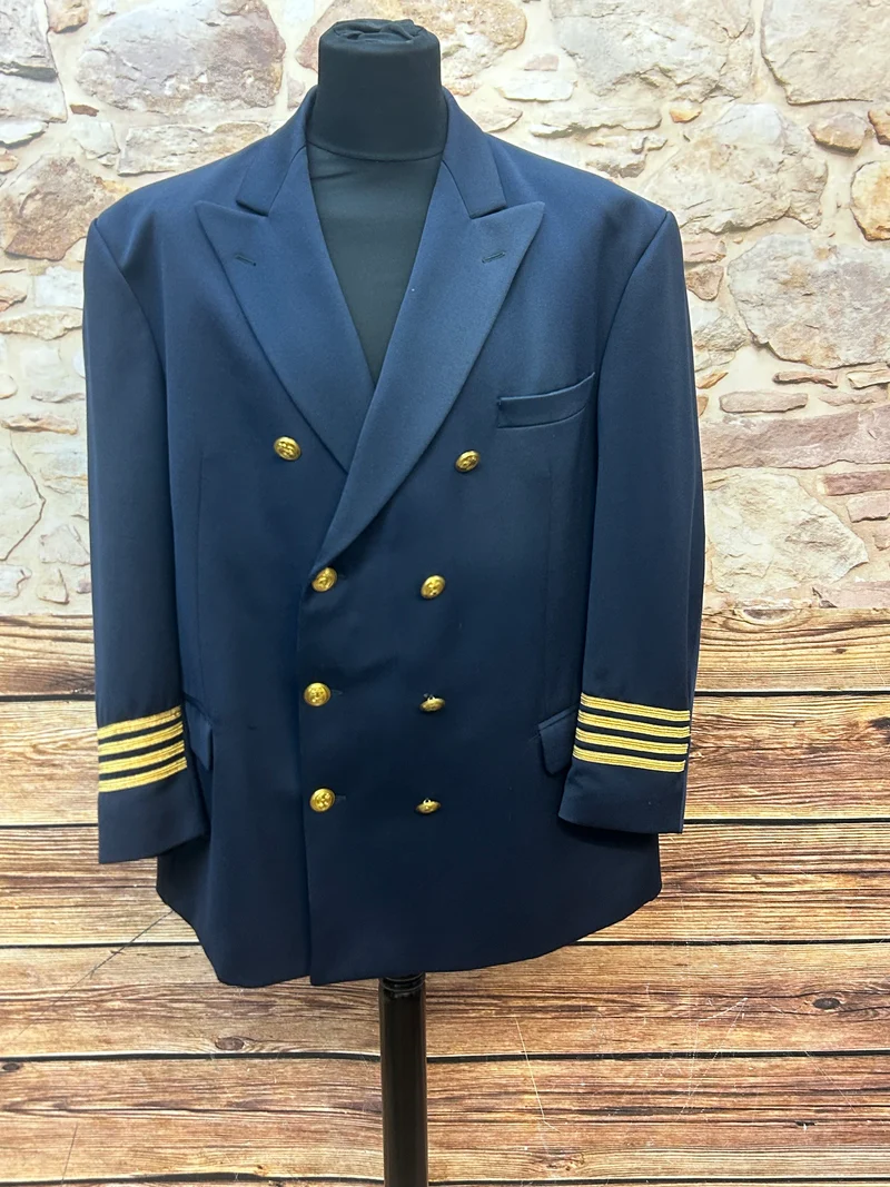 Marine-Offiziersjacke aus Schurwolle – Größe ca. 62