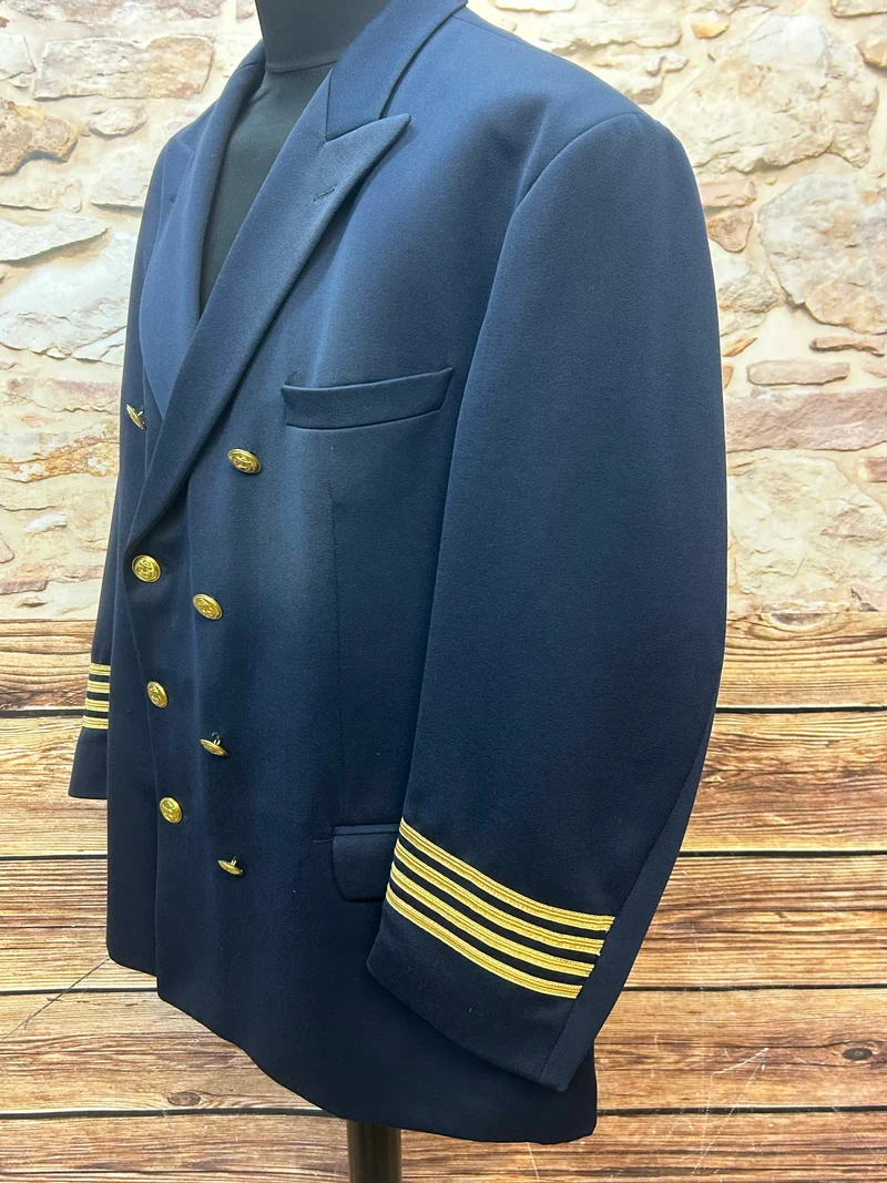 Marine-Offiziersjacke aus Schurwolle – Größe ca. 62