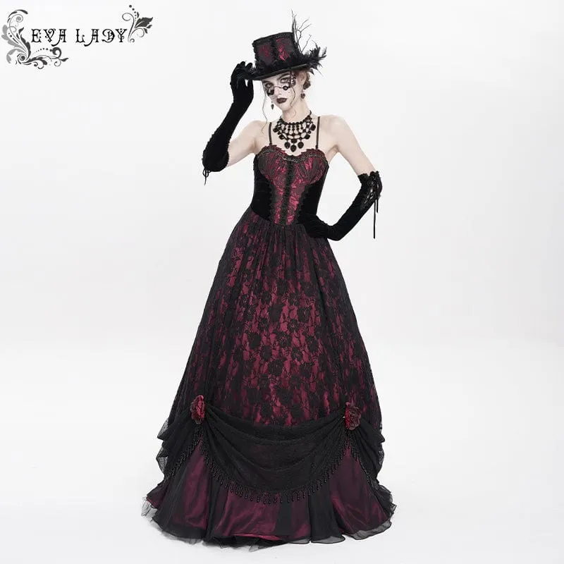 Gothic-Blumenfederhut für Damen