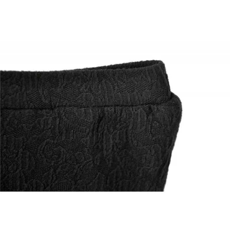 Kurze Gothic-Leggings mit floralen Spitzenseiten für Damen