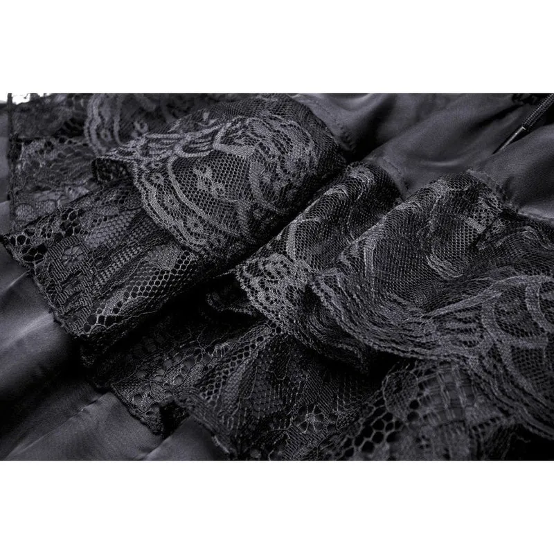 Gothic Damenrock mit unregelmäßigem, mehrlagigem Spitzensaum