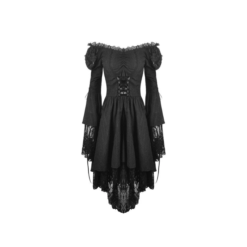 Gothic Off-Shoulder-Träger-Mesh-Kleider für Damen