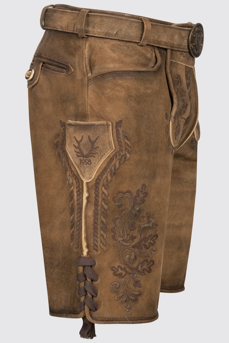 Herren Lederhose MARINO % mit Gürtel - Krüger Buam - 969167-000-0007
