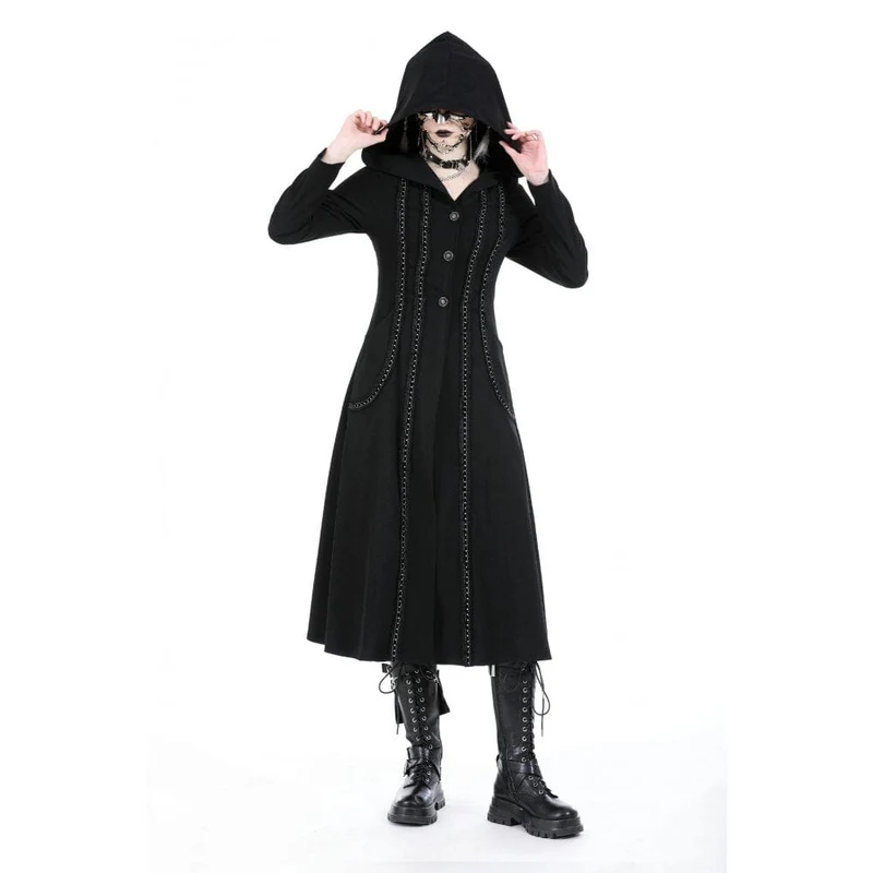 Punk-Rüschenjacke für Damen mit Kapuze