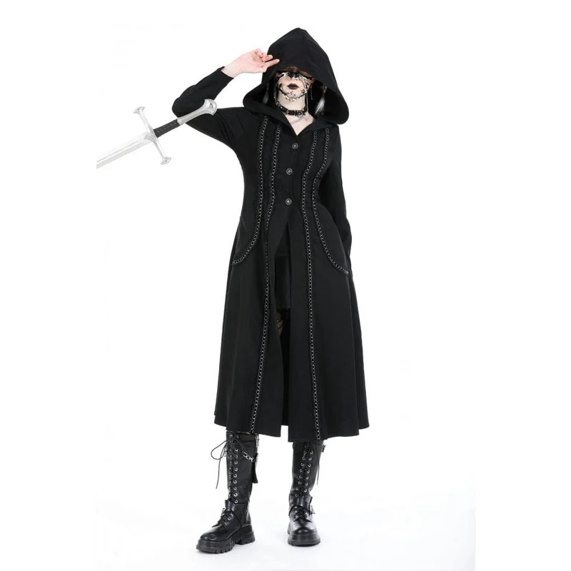 Punk-Rüschenjacke für Damen mit Kapuze