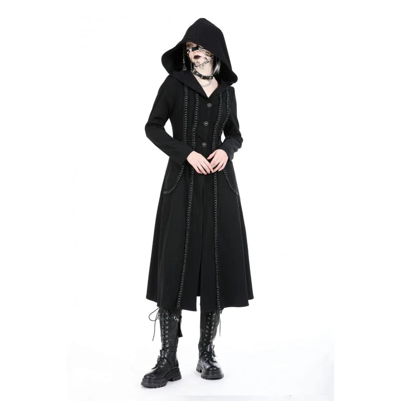 Punk-Rüschenjacke für Damen mit Kapuze