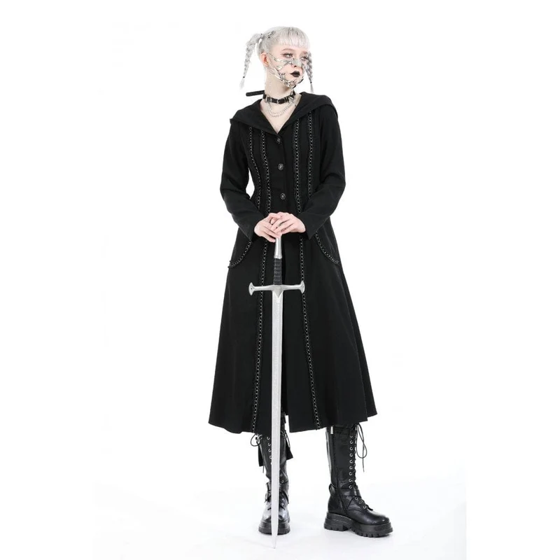 Punk-Rüschenjacke für Damen mit Kapuze