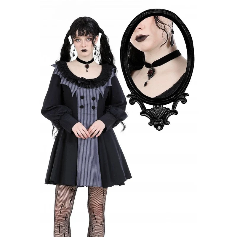 Gothic-Halsband aus Rosensamt für Damen