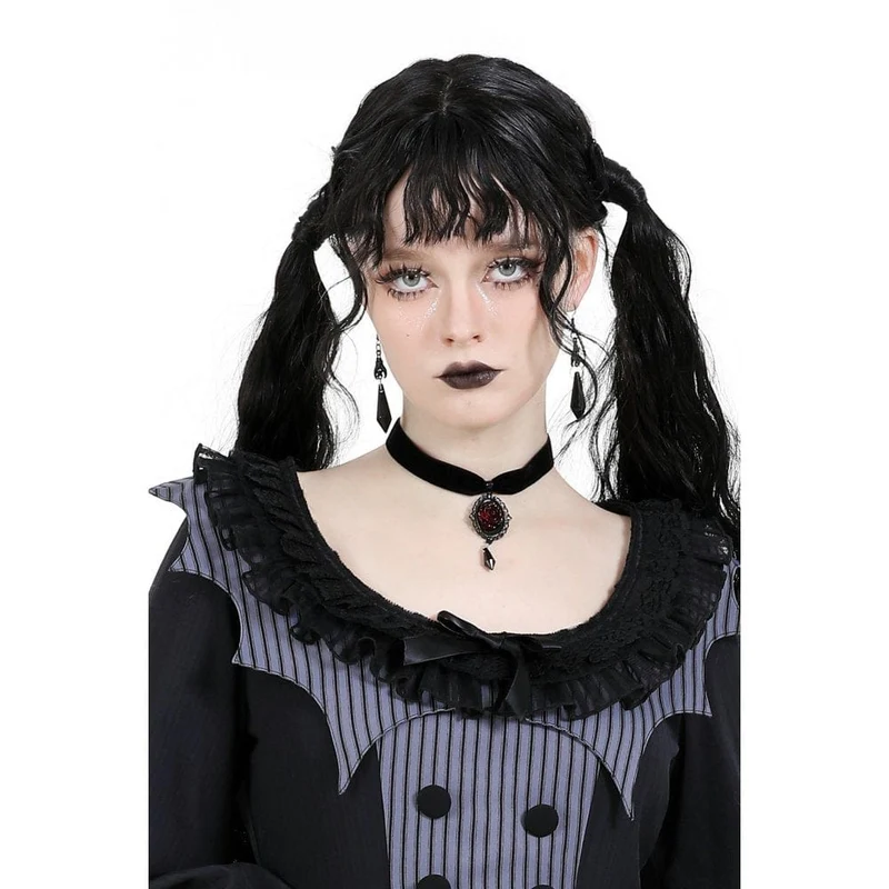 Gothic-Halsband aus Rosensamt für Damen