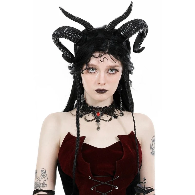 Gothic-Halsband aus Ruby-Spitze für Damen