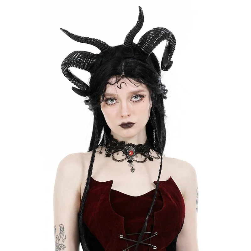 Gothic-Halsband aus Ruby-Spitze für Damen