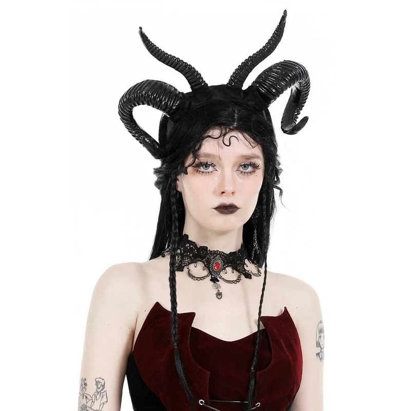 Gothic-Halsband aus Ruby-Spitze für Damen