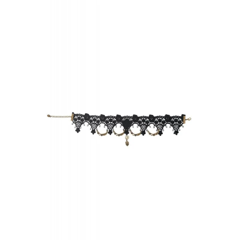 Gothic-Halsband aus Ruby-Spitze für Damen