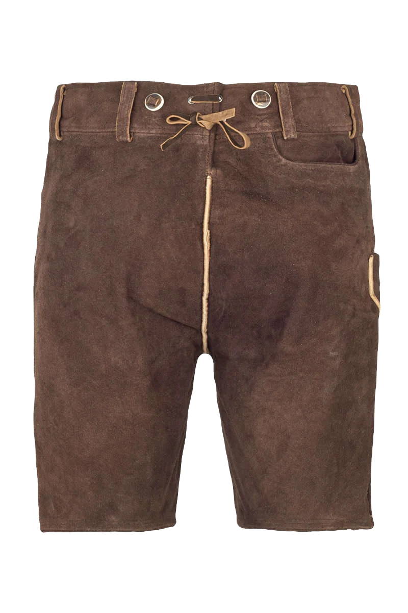 Lederhosenset kurz mit Träger dunkelbraun