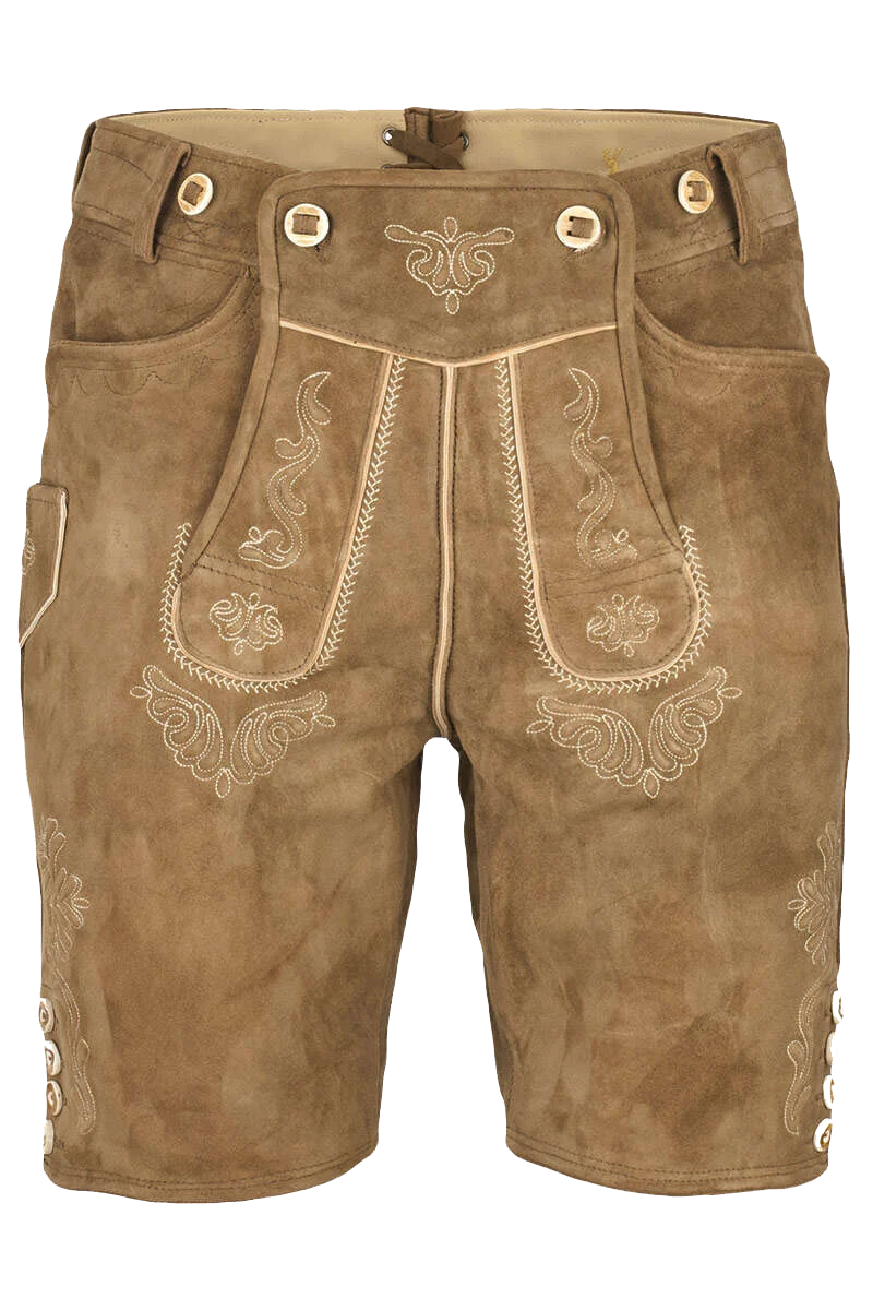 Lederhosenset kurz mit Träger dunkelbraun