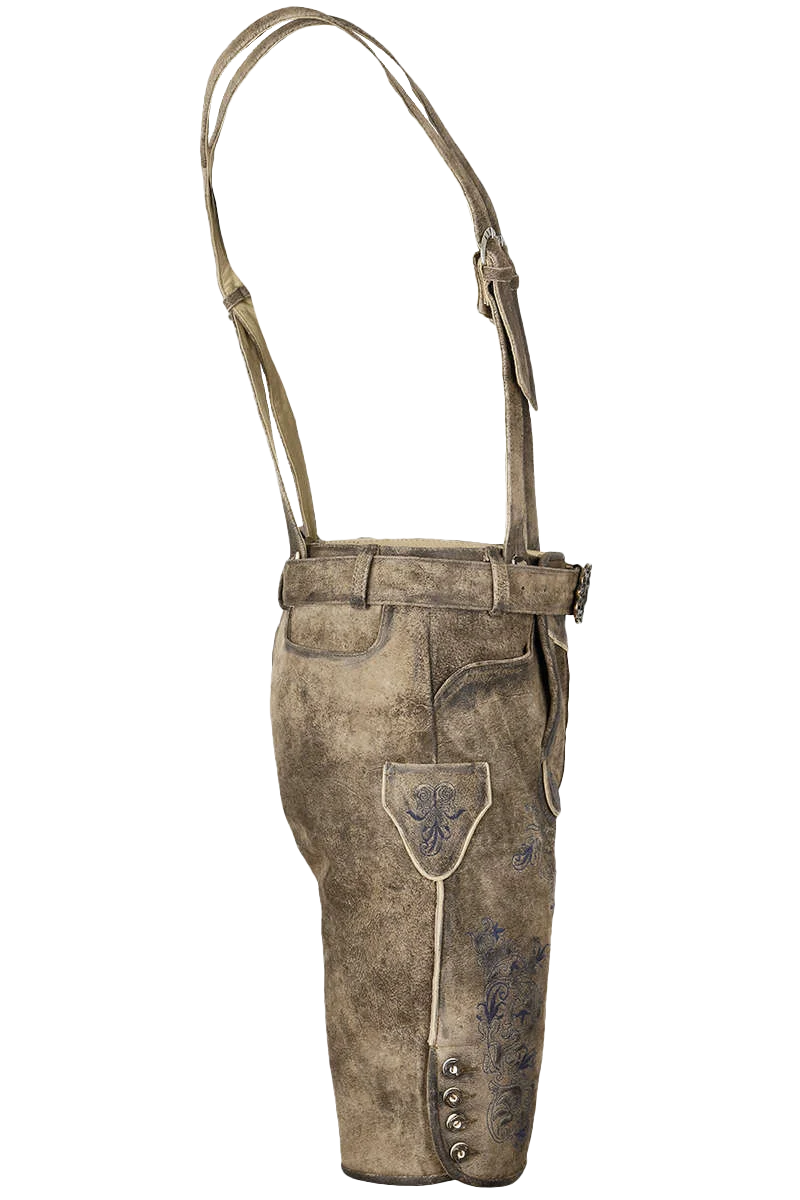 Kurze Herren Lederhose mit Gürtel und Träger