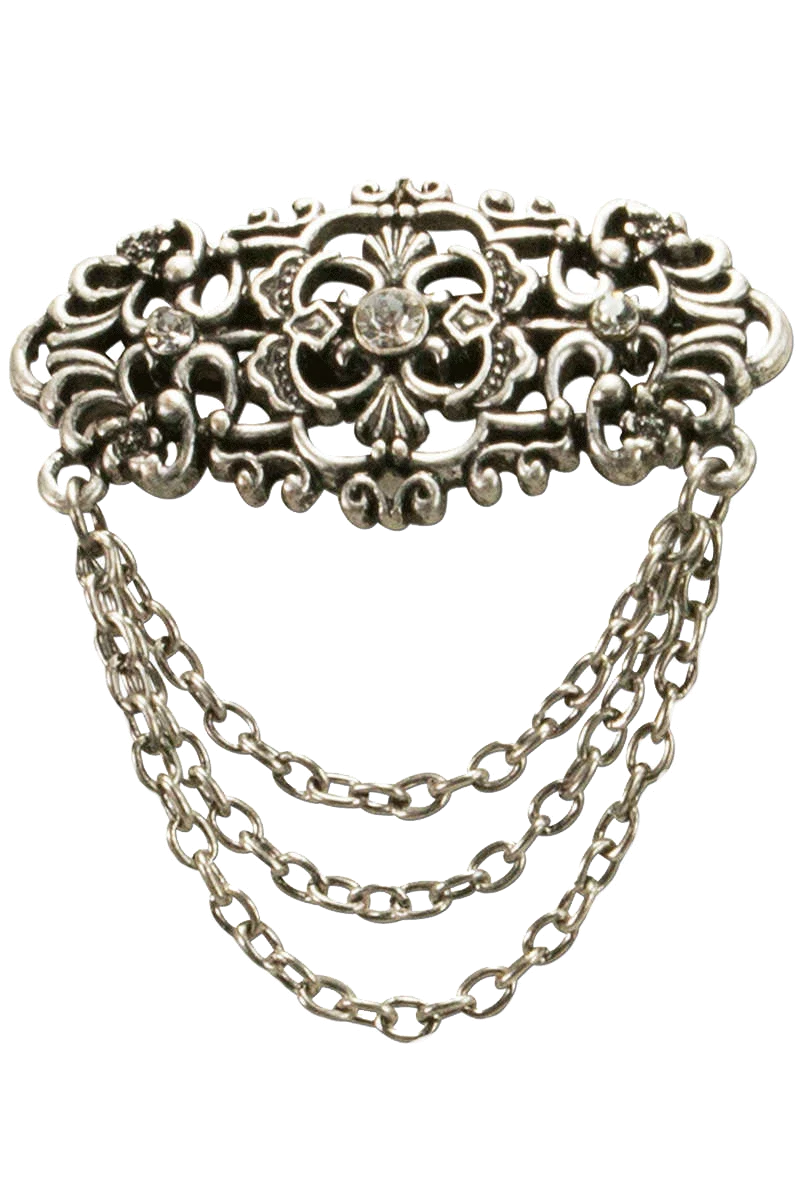 Trachten-Blusenbrosche mit Kette