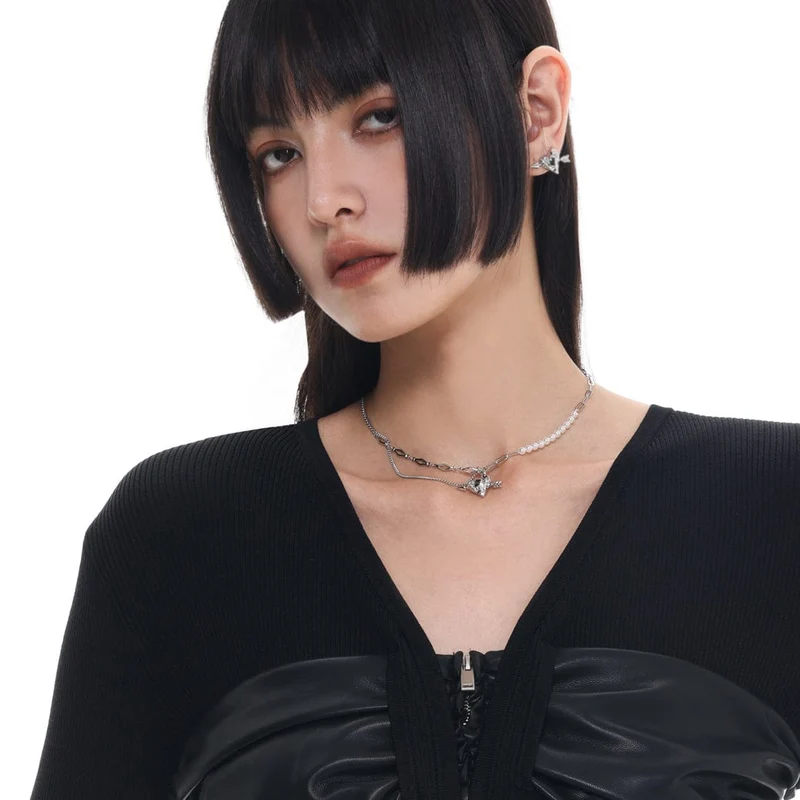 Punk-Ohrringe mit Pfeil und Herz für Damen