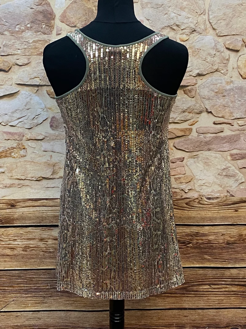 Cocktailkleid gold Pailletten Mini Soul Gr. S Party