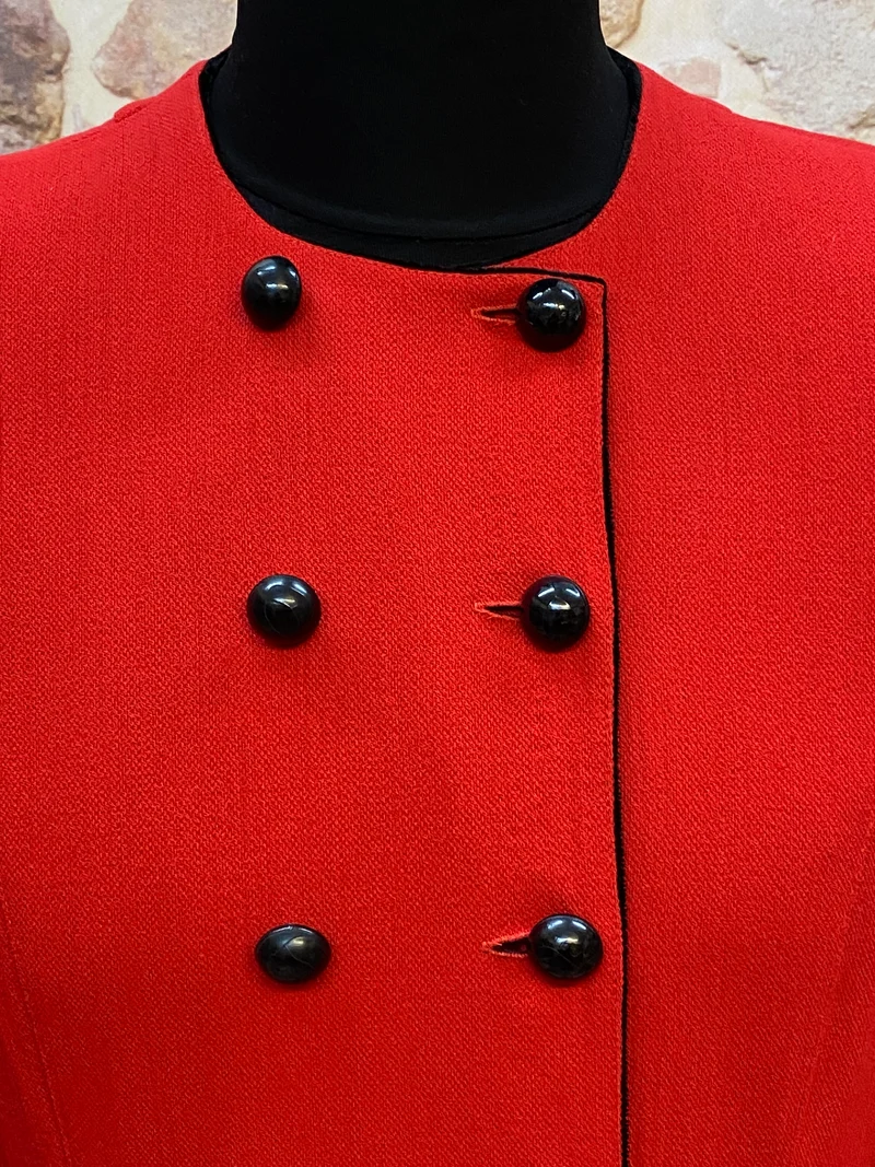20er Jahre Tageskleid Rot Gr. 42 mit tiefer Taille