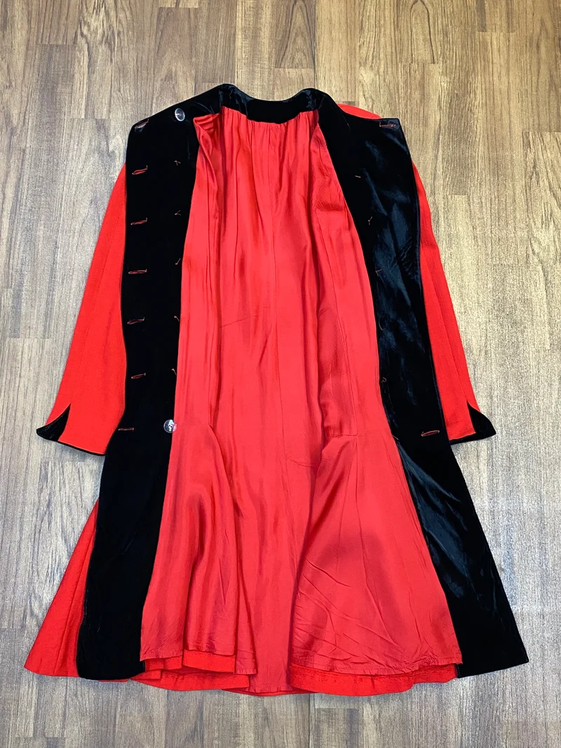 20er Jahre Tageskleid Rot Gr. 42 mit tiefer Taille