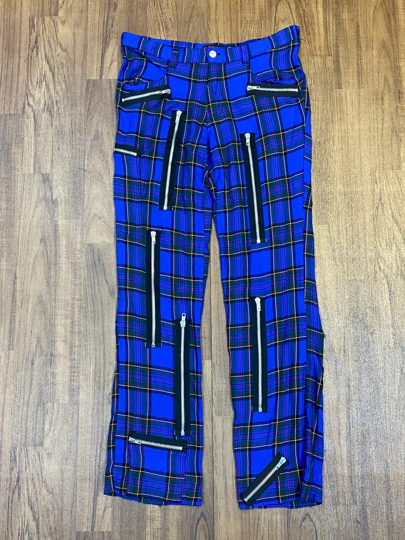 Aderlass Herren Hose Tartan Blue Vintage Size 32, Gr.M