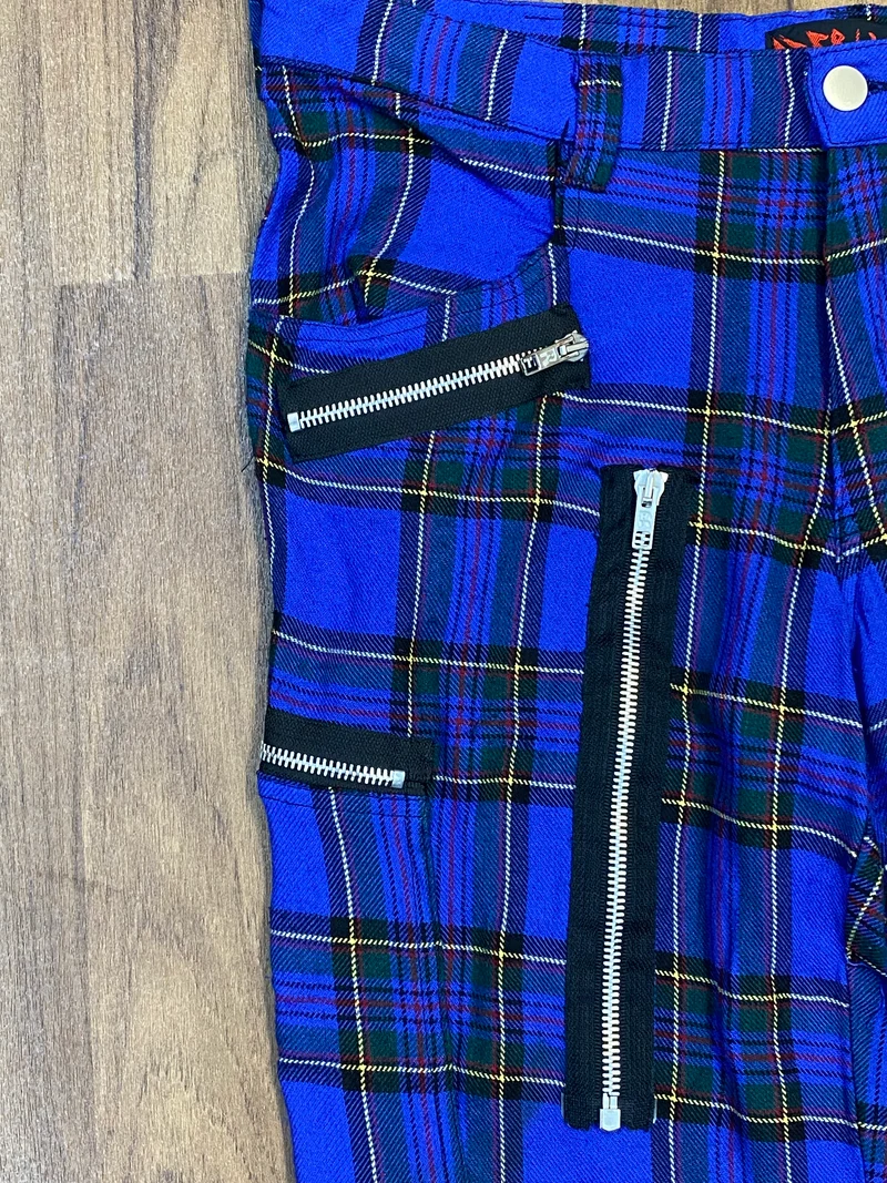 Aderlass Herren Hose Tartan Blue Vintage Size 32, Gr.M