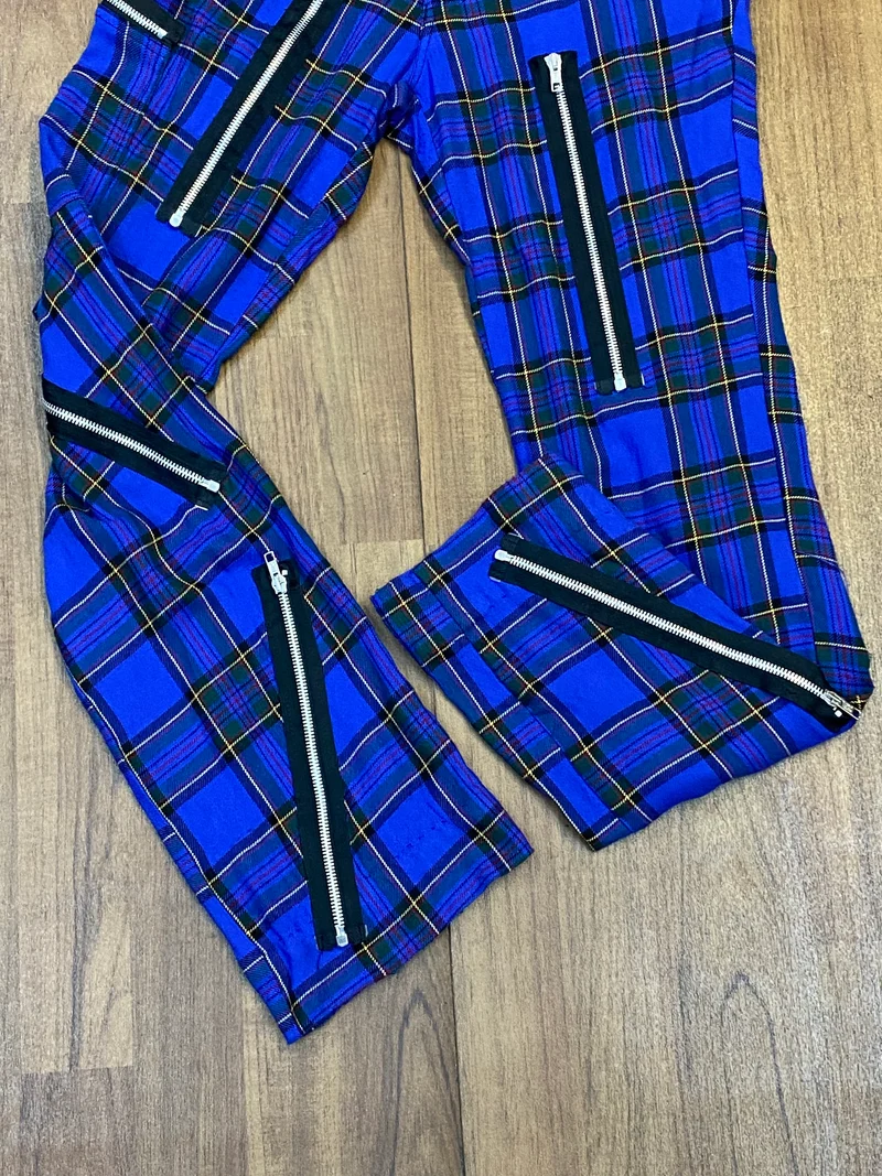 Aderlass Herren Hose Tartan Blue Vintage Size 32, Gr.M