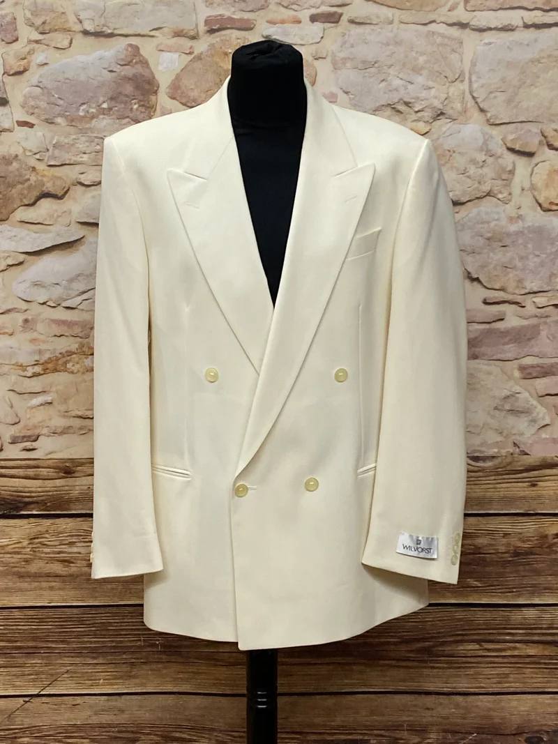 Vintage 90er Dinner Jacket Creme Wilvorst Gr. 102 – elegante Herren Abendgarderobe