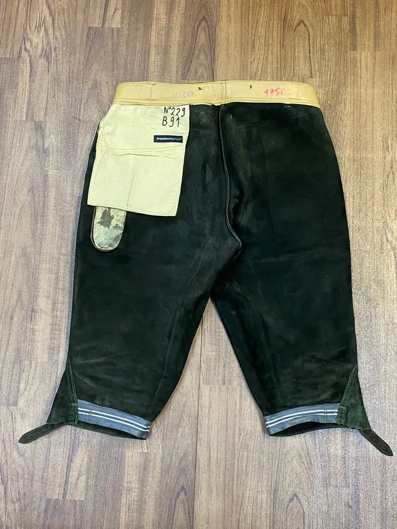 Vintage Lederhose Herren Kniebund Gr. ca. 52 – dunkelgrün Trachtenhose Frankonia Jagd
