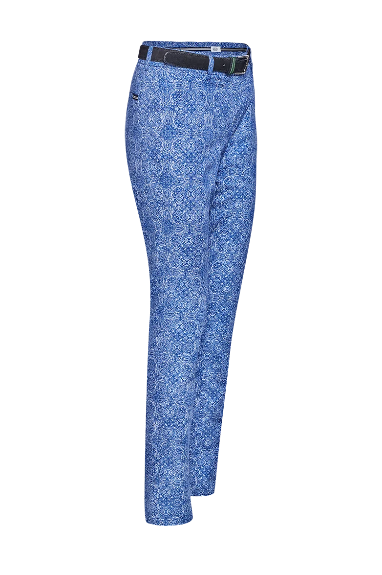Chinohose mit Ornamentdruck