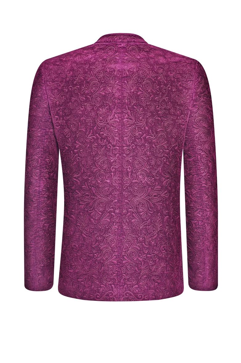 Samtjacke mit reicher Relief-Stickerei