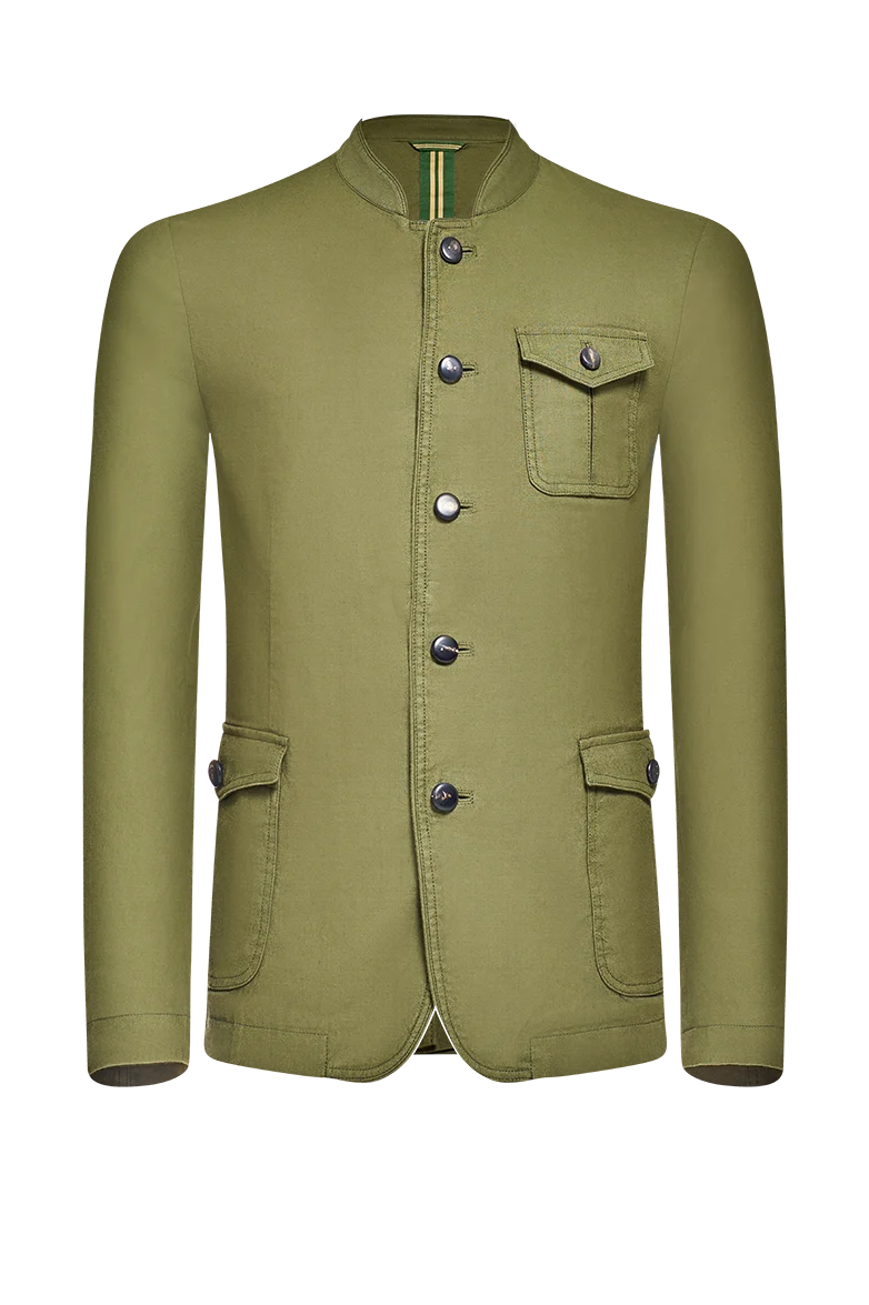 Patinierte Jacke aus Baumwolle/Leinen