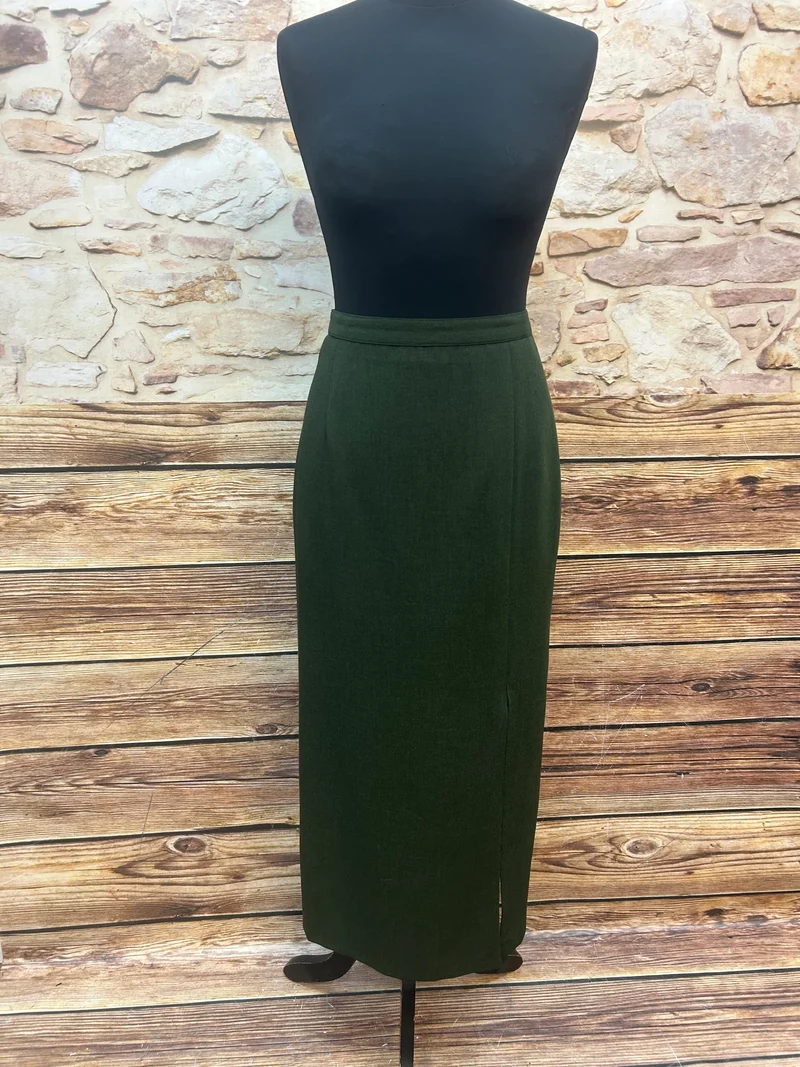 Vintage Bleistiftrock dunkelgrün Größe 38 – 50er Jahre Stil eleganter Klassiker