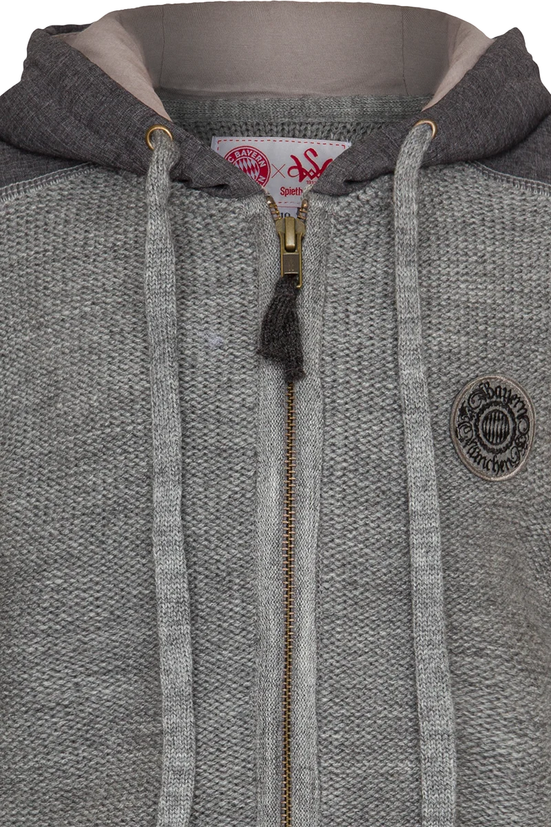 FC-Bayern Kinder Trachtenstrickjacke sportiv mit Kapuze